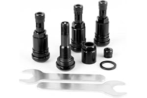 GUUFOO 4PCS Schwarz Metall Ventile Aluminium,11.3mm Universal Felgenventile,Stahlventile Felgenventile,Alufelgen Felgen Schraubventile TPMS Reifenventile