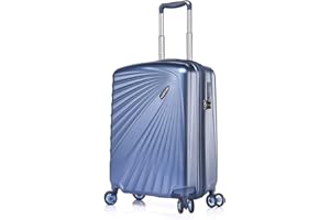 ABISTAB VERAGE Kinetic 4-Doppel-Rolle Trolley Handgepäck leicht S-55cm 38-52 L erweiterbar, TSA-Schloss, ABS/PC Hartschalen-Koffer, Reisekoffer, Blau