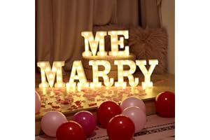 Creperture LED Leucht Schilder Marry Me 3D Buchstabe Licht Vorschlag Dekoration Nachtlampe Batteriebetriebene LED Schild für Schlafzimmer Zuhause Bar Hochzeit Party Verlobung Dekoration