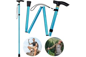 Flintronic Bastones Deportivos Plegables de Aluminio, Telescópicos Bastones Trekking con Amortiguación, Ajustable 85cm~95cm, Antishock y Durable, para Senderismo Alpinismo Trail Viaje