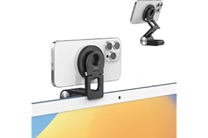 SODI Continuity iPhone kamera do MacBook, iPhone 17/16/15/14/13/12, iMac, Studio Displays, uchwyt kamery internetowej z regulacją nachylenia do monitorów biurkowych. (czarny)