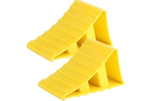 Bbtcxjs Lot de 2 cales de roue antidérapantes avec poignée, pour garer votre voiture en place (jaune)