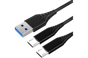 Happy buying 2Pack 3M Cable Chargeur pour Sony Manette PS4,Playstation 4,DualShock 4,PS4/ PS4 Pro/ PS4 Slim,Xbox One/Xbox One S/Xbox One Elite/Xbox One X,Cordon de Recharge Nylon Tressé,Micro USB