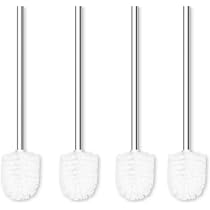 AQUALONA® Toilet Brush Replacement - White PVC Handle With Nylon Bristles, Hanging Loop - View #5