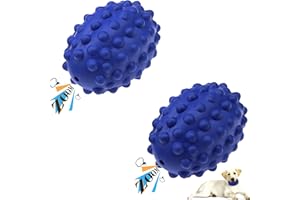Babezdog 2 Pack Juguete Masticable para Perros de Razas Grandes No Tóxico de Caucho Natural Chirriante Juguete Duradero para Cepillo de Dientes de Cachorro, Azul