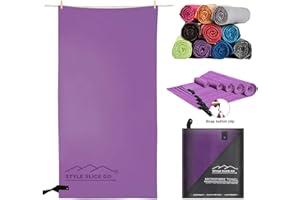 Style Slice Asciugamani microfibra, Telo Microfibra Palestra Campeggio di Viaggio,Assorbente Asciugatura Rapida Telo Mare，Compatto & Ultraleggero Telo Mare Microfibra - 3 Taglie，7 Colori