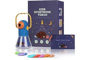 Matteobenni Proiettore multifunzionale per bambini, proiettore di luci notturne per libro di fiabe, giocattoli educativi regali per ragazzi/ragazze di 3-12 anni