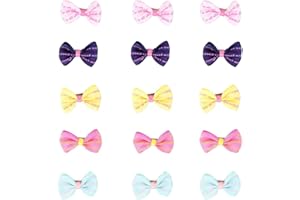 JYTDBCS 15Pcs Puppy Dog Hair Bow with Alligator Clips Pet Hair Bows Pet Grooming Hairpin Kitten Bow Barrettes Small Dogs Bowknot Hair Clip for Puppies Cats and Other Small Pets