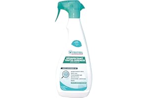 WYRITOL - Spray nettoyant désinfectant - Toutes surfaces - Sans allergènes - Sans rinçage - Bactéricide, fongicide et virucide - 750 ML - Fabrication française