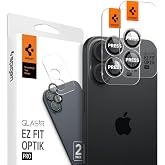 Spigen iPhone 17/16/16 Plus ile Uyumlu Kolay Kurulum Kamera Lens Camı Koruyucu GLAS.tR EZ Fit Optik Pro (2 Adet) Şeffaf - AGL