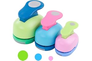 XIATIAN Troqueladora Circulo 3 Piezas Perforadoras Papel Troqueladora Papel Circul, Troqueladoras Papels para Manualidades, Álbumes de fotos Tarjetas (8mm, 15mm, 25mm)