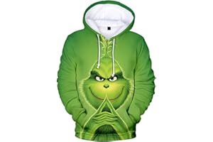 HUASON Kreativer Weihnachts Pullover Weihnachtsmann 3D Hoodie Lustiger Bequemes Langarm Sweatshirt für Herren und Damen