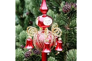 Lauschaer Glaskunst-Christbaumspitzen Christbaumspitze Old Lauscha Uni - Rot