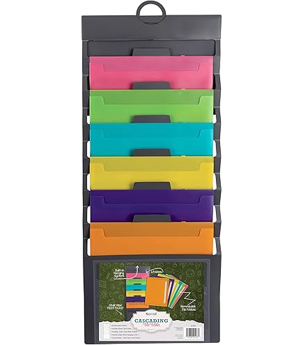Hippo Creation Storage Pocket Chart - 10-Pocket Wall Organizer With Over-Door Hangers, 2 Pack, Black-748470