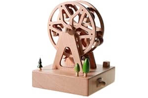 Chonor Scenari Innovativo Carillon di Legno, Premium Creativo Mano Manovella Artigianato in Legno Scatola di Musica Migliore Regalo e Decorazioni Idea per Il Compleanno, Natale - Ruota Panoramica