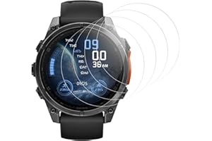 IQSHIELD Panzer Schutz Glas Kompatibel mit Garmin Fenix 8 43mm, High Definition Panzer Schutzfolie, Runde Kante Displayschutz, Touch Sensitive, Blasenfest Installation, Anti-Kratzer Panzerfolie, 4 Stück