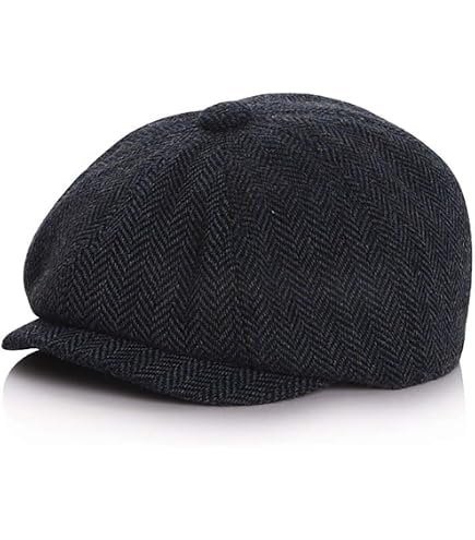 JIHUOO Casquette Plate Newsboy Enfant - Béret Chapeau Visière Gavroche Gris Classique