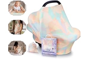 Manta de lactancia NatureBond | La manta de algodón más transpirable y segura | Multiusos: Dosel para silla de coche para bebé, cubierta para trona, bufanda, cobertor para carriola (Sunset Orange)