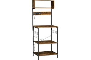 HOMCOM Étagère de Cuisine Industrielle 60 x 42 x 153 cm Marron Rustique