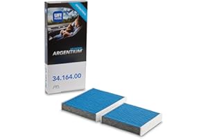 UFI Filters, Filtro Abitacolo ARGENTIUM 34.164.00, Filtro Abitacolo per Ricambio, Adatto a Auto, Applicabile su Diversi Modelli Citroen, DS Automobiles e Peugeot