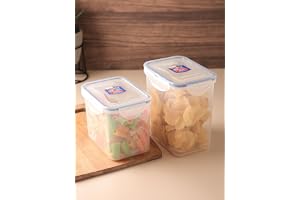 LocknLock Airtight Container Set (1000ml x 2, 1500ml x 2) – 4 Containers, BPA-Free Food Storage Boxes for Kitchen