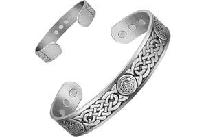 Vicmag Lymphatic Drainage Copper for Men 9X Ultra Strength Magnetic 99.99% Solid Pure Copper Adjustable Size with Gift Box (Copper Celtic Knot 2)（Grey）