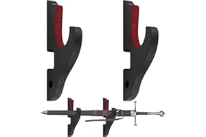 WATLIKEUP 2PCS Sword Wall Mount Display Rack,1 Tier Adjustable Padded Katana Wall Mount,Black Sword Stand for Home & Game Room Decoration,Sword Holder,for Samurai Sword,Lightsaber,Cosplay,Demon Slayer Weapon