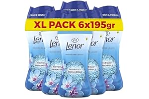 Lenor Profumatore Bucato Perle Profumate Lavatrice, Risveglio Primaverile Maxi Formato 6 x 195g, Intensificatore Di Profumo