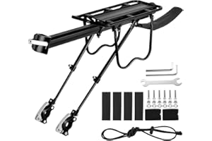 STEHARLLY Portaequipajes para Bicicleta de montaña, Portabultos Bicicleta Trasero, portaequipajes para Bicicletas de aleación de Aluminio con Guardabarros y Reflector para MTB de 24-29 Pulgadas