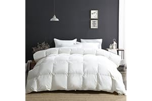 APSMILE Edredones de Invierno 155 x 220 cm, Funda de Plumas de Peso Elevado, 100% Cáscaras de algodón Un Mullido edredón de Plumas de Ganso, Adecuado para Climas fríos/Dormir (155 x 220 cm, Blanco)