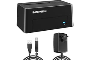 INDMEM USB to SAS Converter, SAS/SATA Adapter Hard Drive Reader Enclosure Docking Station for 2.5/3.5 inch HDD SSD with 12V/2A Power Support up to 18T