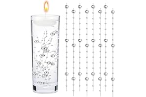 GEFIRE 18 Pezzi Perle D'argento Floating Pearls Beads Centrotavola Natalizio Perle Galleggianti per Vasi Per Vaso Riempitivo per Bottiglie D'Acqua Matrimonio Decorazione Centrotavola (1.2M)