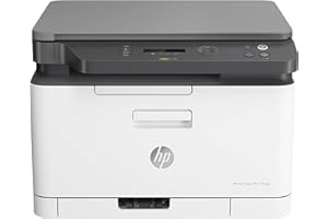 HP Color Laser MFP 178nw 4ZB96A, Impresora Láser Color Multifunción, Imprime, Escanea y Copia, Wi-Fi, Ethernet, USB 2.0 Alta Velocidad, Smart App, Panel de Control LCD, Blanca y Gris