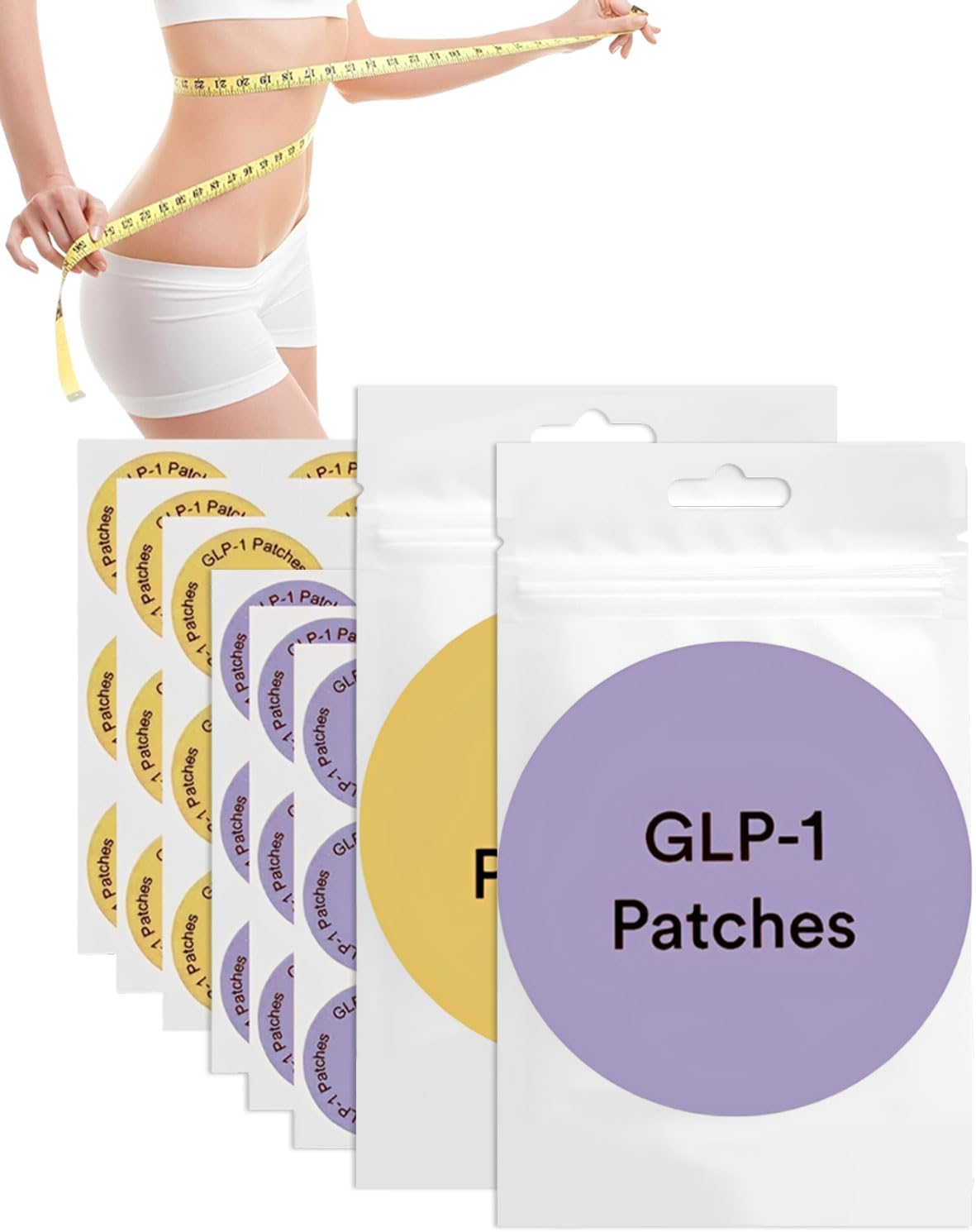 GRETY Parches GPLP-1 Para El Equilibrio Metabólico, Soporte de Forma Saludable, Pegatinas de Ayuda al Metabolismo de Apoyo para La Piel del Vientre Toda La Piel | 60Pcs