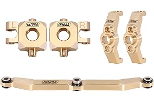 INJORA Ottone Blocchi Ruotabili C-Hubs, Sterzo Blocchi Knuckle e Collegamento dello Sterzo per TRX4M 1/18 RC Crawler Upgrade Parts