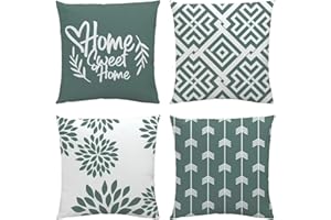 NIULAA Weich Kissenbezug 40x40 4er Set Aqua Grün,Deko Kissenbezüge Couchkissen Modern Kuschelig Dekokissen Kissenhülle Quadratisch Kissen Bezug Sofakissen Zierkissen Wohnzimmer Bett Draußen