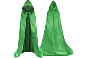 Aomig Hooded Cape Halloween Adult Long Cloak Hooded Cape Witch Cosplay Accessories Mysterious Cosplay Wizard Fairytale Fancy Dress Costume Halloween Masquerade Party (150cm/59in)