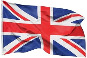 PHENO FLAGS Union Jack - Union flag 3x5ft with brass eyelets - weatherproof national flag for flagpole - 100% polyester – 90x150cm