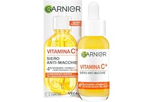 Garnier Siero Vitamina C Anti-Macchie, Illuminante e Rimpolpante, Arricchito con Vitamina C, Niacinamide e Acido Salicilico, Pelle Libera dalle Macchie Scure in Solo 6 Giorni, Incarnato Luminoso, 30ml