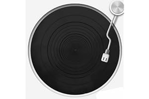 QOTSTEOS Tappetino anti-vibrazione per lettore LP, tappetino in silicone antistatico per giradischi, riduce gli urti, piatto ultra sottile rotondo (nero)