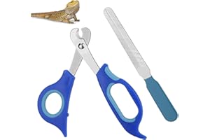 BOXOB Nagelknipser und Feile für Bartagamen, Edelstahl Kleintiere Zehennagelknipser Schere Professionelles Fellpflege Haustierwerkzeug für Reptilien Schildkröten Chamäleons Leguane (Blau)