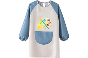 PAITOK Waterproof Art & Craft Apron for Kids Ages 6-12 | Long Sleeve Painting Smock for Cooking, Messy Play | Durable, Easy-Clean Unisex Design (130-145cm)‌