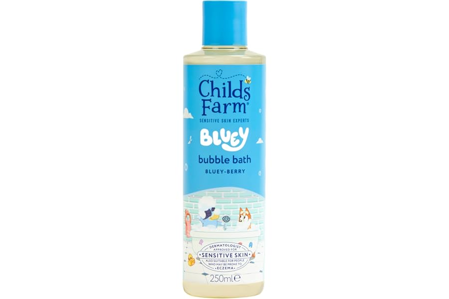 Childs Farm Kids Bluey Bubble Bath, Bluey-Berry | Gently Cleanses & Soothes | Suitable for Dry, Sensitive Skin, 250ml