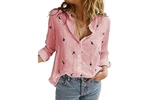 AFLCIO Camicia Donna Manica Lunga Elegante Camicia Manica Lunga Scollo V Camicetta Camicia Ufficio Elegante Bluse Tops, Casual Curvy da Lavoro Facile Ferro Stiro Business Tops Shirt