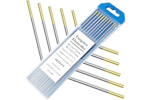 EATBALE Electrodos Tungsteno para Soldadura TIG 1,5% lantanados 1/16” x 7” y 3/32” x 7” WL15 TIG Tungsten 10 Piezas (Oro, WL15) El Arco con Acabado rectificado para Accesorios de Soldadura TIG