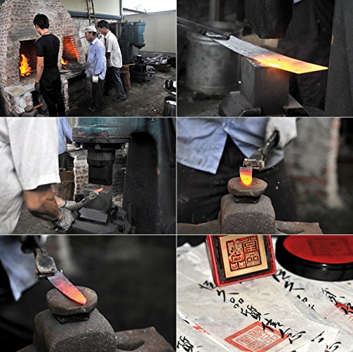 TokioKitchenWare Nakiri Hackmesser mit Stahlgriff, handgeschmiedet - 2