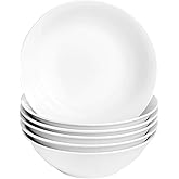 Argon Tableware 6X White Cereal Bowls 18cm (7") - Classic Breakfast, Soup, Ramen & Dessert Bowls - Durable Everyday Crockery 