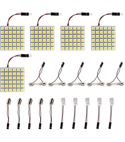 Kit 6 Luci LED COB 48-SMD Per Auto - Luci Interno Tetto, Porta, Targa, Bianco Brillante 300 Lumen - Foto 7