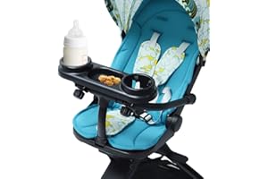 MTRSUE Universal Snack Tablett für Kinderwagen, Trennwand Aufbewahrungs Kindertablett mit Verstellbarem Clip, Passend für die Meisten Arten von Kinderwagen mit Armlehnen