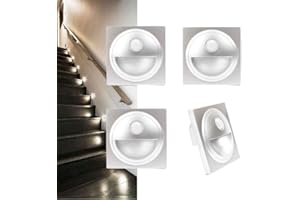 Arotelicht 4Pcs Wall Recessed Stair Lights with Motion Sensor Warm White 3000K Staircase Lights LED Step Night Light Indoor, in Plastic, Kitchen, Staircase, Home Lighting, Silver Cover